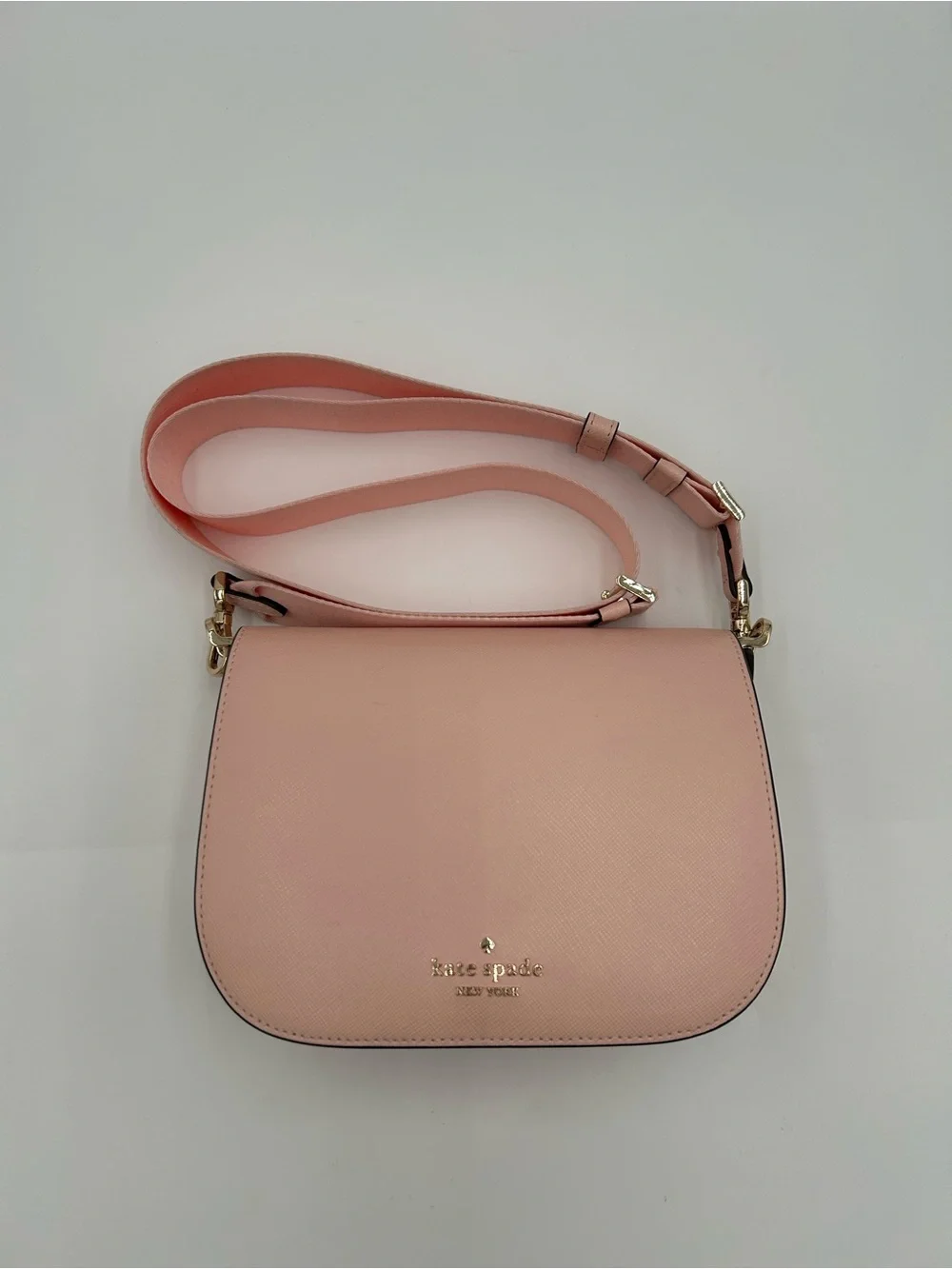 kate spade Pink Saffiano Leather Crossbody Bag with Gold Hardware